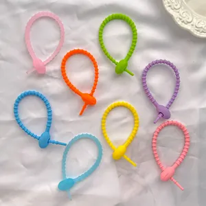 Fascette flessibili colorate in silicone per cavi e portachiavi fai-da-te, set da 8