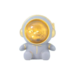Tirelire Astronaute Veilleuse Dessin Animé Homme Espace Boîte Économie Argent Lampe Chevet LED Décor pour Chambre Dortoir Cadeau PVC