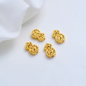 Set van vier 24K vergulde holle ruyi kalebas afstandhouders voor doe-het-zelf sieraden