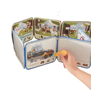 Interactive foldable magic water coloring book set with drawing pen for creative toddlers