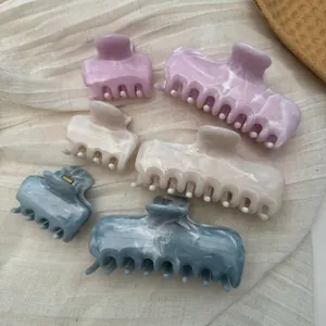 Elegant French style marble pattern acetate hair claw clips for women hair styling