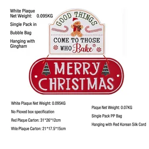Decorative mini iron Christmas signs with Merry Christmas and gingerbread man festive designs