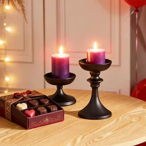 Vintage black iron candle holders for romantic dining table decor and wedding events