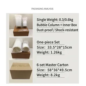 Set de bougeoirs en fer de style américain avec détails d'emballage et dimensions