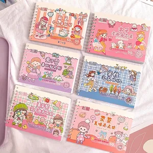 6 Pcs Cute cartoon waterproof PET sticker material books for DIY journal decoration