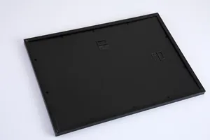 Professional black scratch art picture frame showing back side and hanging hooks