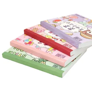 Stack of four colorful cute cartoon sticker books for kids DIY journaling crafts