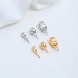 Messing 14K Verguld Ruitpatroon Strass Ronde Hanger Kap Lege Zetting DIY Sieraden Maken Ketting Accessoires Voor Vrouwen