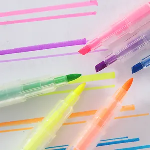 Vibrant 6-color candy highlighter pen set for student journaling and note-taking