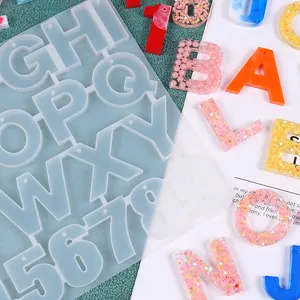 Silicone mold with alphabet and numbers for creating DIY resin keychains and jewelry
