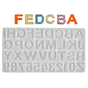 Large uppercase alphabet and number silicone mold for DIY resin keychain pendants