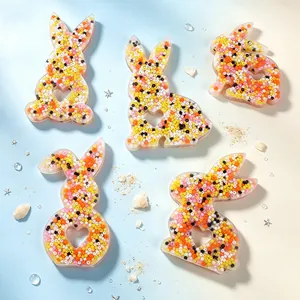 Colorful bead-filled bunny silicone sensory fidget toys for Easter skin picking relief.