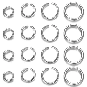 Anneaux de jonction ouverts en acier inoxydable de tailles variées pour bijoux DIY