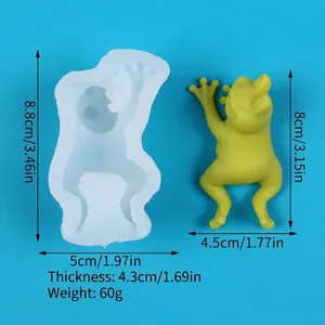 Silicone frog mold for candle making with clear dimensions and finished result