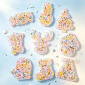 Detailed view of Christmas silicone skin picking fidget toys with colorful beads