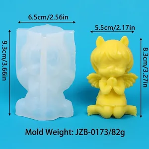 Silikonform für DIY Cartoon Mädchen Engel Kerze mit Größenangaben und Gewichtsangaben