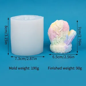 Détails du moule en silicone pour bougie gant avec dimensions et spécifications