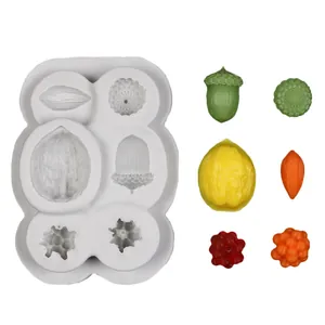 DIY nut series silicone mold for hazelnut and almond fondant cake decorations tools.