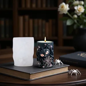 3D Halloween siliconen mal voor het maken van DIY geurkaarsen met een zwarte kat
