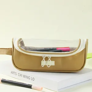 Large capacity transparent panoramic pencil case for organized stationery storage