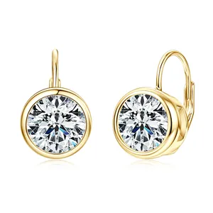 Elegante 2ct Moissanit-Ohrringe aus 925er Sterlingsilber mit D-Farbe und Vergoldung