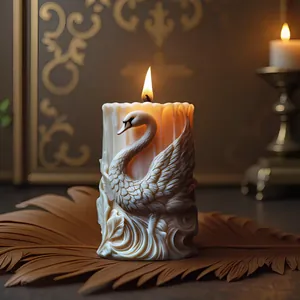 Elegante geschnitzte Schwan-Duftkerze mit aufwendigem Relief-Design für die Wohndekoration