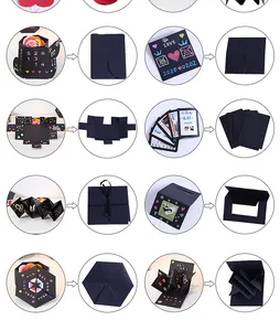 Componentes de montaje y diseño creativo de una caja de regalo hexagonal explosiva DIY