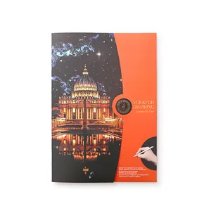 A3 size city night view scratch drawing art kit for adult stress relief DIY art project