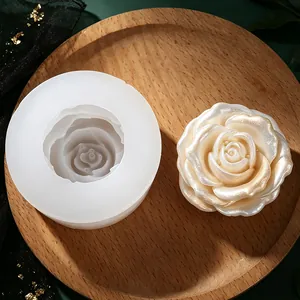 3D rose silicone mold for handmade soap, candles, and gypsum decorations.
