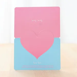 Biglietto di auguri creativo a forma di cuore con citazione romantica e design minimalista rosa-blu