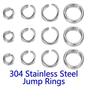 Anneaux de Jonction Ouverts en Acier Inoxydable O-Ring Accessoires de Connecteur de Bijoux DIY pour Collier Bracelet