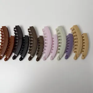 Moderne Macaron Kleur Bananenclip Antislip Getande Paardenstaarthouder PC Geschilderde Haarspeld Voor Dames Mode Accessoires