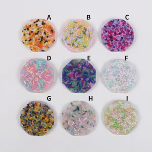A collection of nine octagonal skin picking fidget toys with colorful beads for stress relief