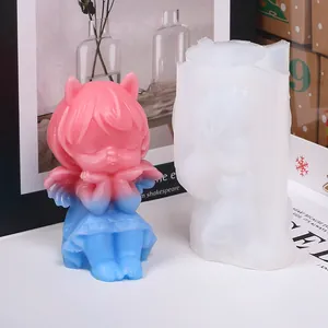 Detailansicht der 3D Engel Mädchen Silikonform für Kerzen und DIY Harz Ornamente