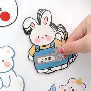 Creative DIY cartoon scratch-off rewards cards for children, featuring rabbit design