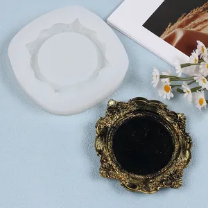 Moule en silicone pour cadre photo vintage européen et décor en plâtre doré fini