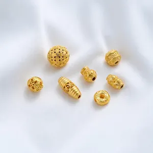 24K vergulde holle afstandskralen met wolk- en pompoenpatronen voor DIY-sieraden