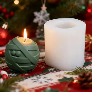 Bandage Mummy Ball Silicone Mold Halloween Aromatherapy Candle DIY Gypsum Epoxy Resin Handmade Soap Silicone Mold Modern Style