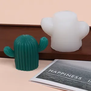 Moule détaillé en silicone cactus pour bougies parfumées succulentes et décor
