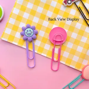 Cute cartoon flower shaped bookmark paper clips creative student stationery set