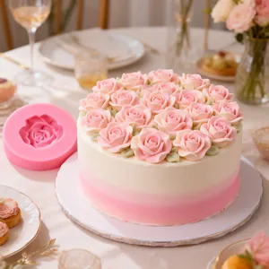 Moule en Silicone en Forme de Fleur de Rose 3D pour Décoration de Gâteau Fondant Chocolat Résine Argile DIY Cuisine Outil Rose