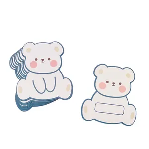Cute white bear cartoon scratch cards for DIY kids reward and interactive lottery cards