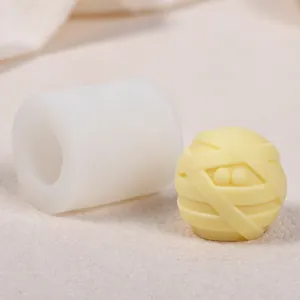 Halloween mummy ball silicone mold for DIY scented candles and handmade soap crafts