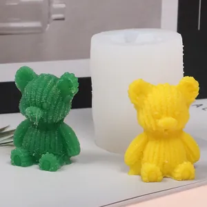 Texture détaillée du moule en silicone ours et figurines de bougies parfumées DIY