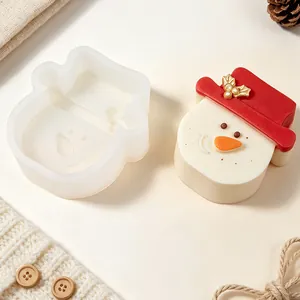 Handgefertigte Silikonform Schneemann für DIY Seife, Aromatherapie Wachs und Kerzen