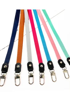 Set of colorful fabric neck lanyards featuring durable metal swivel hooks for ID badges