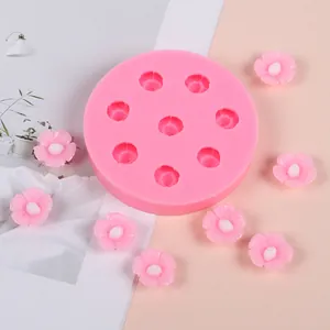 Pink cherry blossom silicone mold for DIY resin jewelry accessories and nail art charms