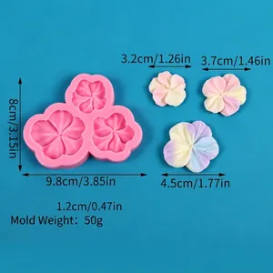 Abmessungen und Spezifikationen der blumenförmigen Silikonform für DIY-Bastelarbeiten