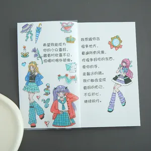 Japanse stijl cartoon meisje stickers voor DIY journaling en scrapbooking decoraties