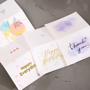 Elegant gold-stamped greeting cards set with birthday and thank you floral designs